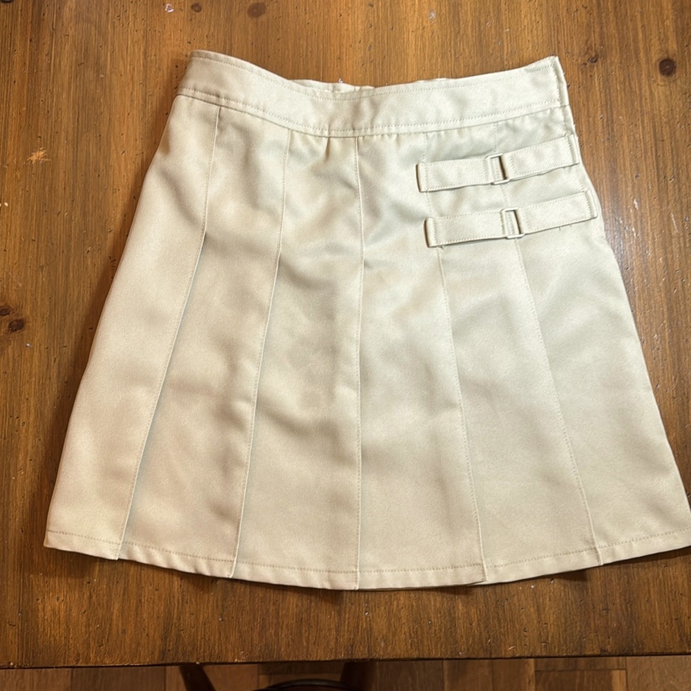 French Toast Girls Khaki School Uniform Pleated Front Scooter Skirt Size 12